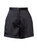 Black  Satin High-Waisted Tailored Shorts  | EMIKO