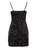 Black Sequin Spaghetti-Strap Slim Fit Mini Dress | KYOKO