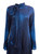Blue Metallic Pleated High Neck Midi Dress With Belt | CHIAKI