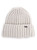 Ice Gray Ribbed Wool Blend Beanie With Fold-Over Cuff | HELMIA