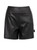 Black  Eco-Leather High-Waisted Tailored Shorts  | RINA