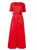 Red Cotton Popeline Midi Dress With Cut Outs  | HARUTO
