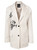 Beige Tailored Relaxed Fit Single Breasted  Blazer With Print | SEINA