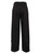 Black Cotton Blend Pleated Palazzo Trousers | AKIKO