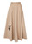 Beige Cotton Mid-Length Skirt With Embroidey | KIOMIA