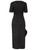 Black Classic Tailored Midi Pencil Dress With Frill | DAIKYA