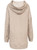Beige Drawstring Hooded Cotton Knitted Long Jumper | MOMO