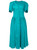 Turquoise Cotton Popeline Puff Sleeve Midi Dress | NATSU