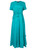 Turquoise Cotton Popeline Asymetric Side Tie Midi Dress | ITACHI