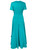 Turquoise Cotton Popeline Asymetric Side Tie Midi Dress | ITACHI