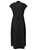Black Linen Midi Dress With Tie Belt | CHIMON
