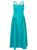 Turquoise Cotton Sleeveless Midi Dress With Straps | SOUTA