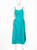 Turquoise Cotton Sleeveless Midi Dress With Straps | SOUTA