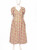 Floral Print  Cotton Popeline Puff Sleeve Midi Dress | NATSU