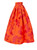 Bright Orange Floral Pleated Taffeta Midi Skirt | RIA