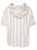 Multi Light Gray Striped Linen Top With Hood  | NAO