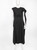 Black Asymmetric Layered  Cotton Popeline Sleeveless Midi Dress  | SHOKO