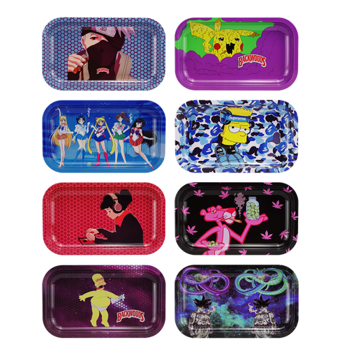 Large Metal Rolling Tray Assorted Designs - #1807 Large Metal Rolling Tray Assorted Designs - #1807