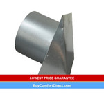 6" Silver Metal Sidewall Cap With 5" Long Collar, Screen and Damper