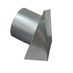 8" Silver Metal Sidewall Cap With 5" Long Collar, Screen and Damper