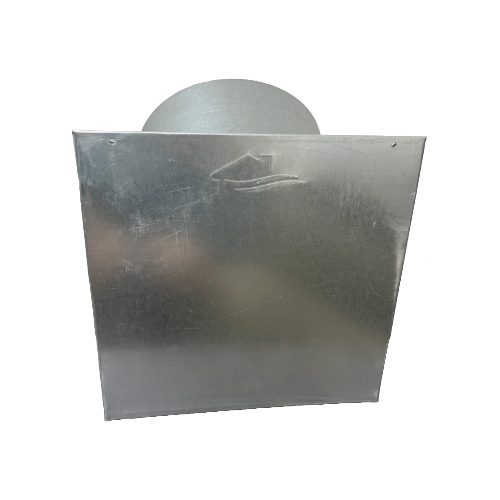 8" Silver Metal Sidewall Cap With 5" Long Collar, Screen and Damper