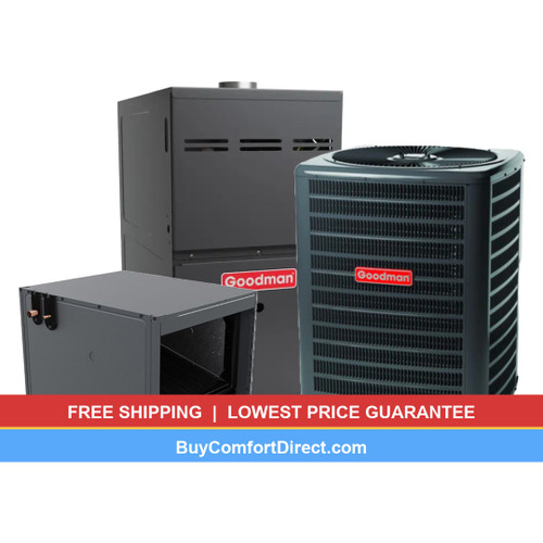 Goodman 4 Ton 14.3 SEER2 80,000 BTU 80% AFUE AC and Furnace System - GLXS4BA4810
