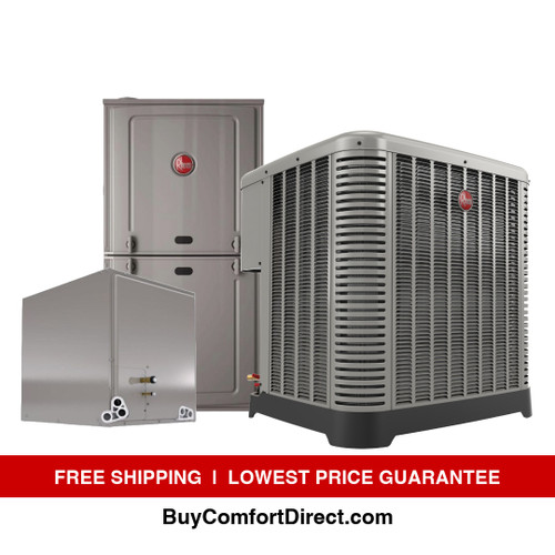 Rheem 3.0 Ton Dual Fuel System 15.0 SEER2 Heat Pump & 80% AFUE Furnace