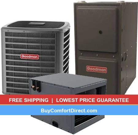 Goodman 3 Ton 17.2 SEER2 80,000 BTU 1% AFUE AC and Furnace System - Horizontal - GLXT7CA3610