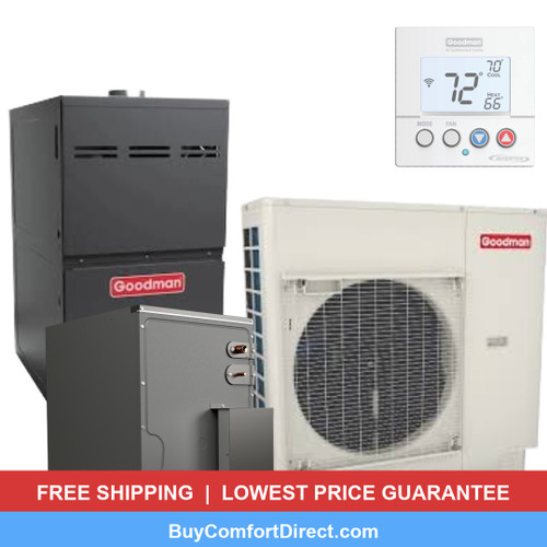 Goodman 3.5 Ton 17.5 SEER2 80,000 BTU 80% AFUE Dual Fuel System - Upflow - GZV7SA4210