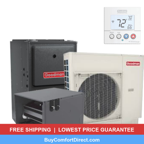 Goodman 5 Ton 17.5 SEER2 100,000 BTU 96% AFUE Dual Fuel System - Horizontal - GZV7SA6010