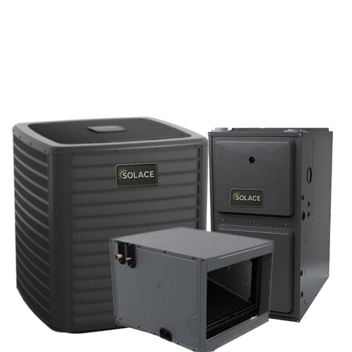 SOLACE 2 Ton 17.2 SEER2 R 32 96% AFUE 40,000 BTU Gas Furnace Air Conditioning System (Horizontal Coil)