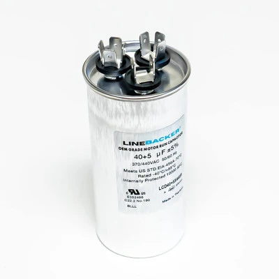 Dual Run Capacitor 40/5 MFD 370/440V Round