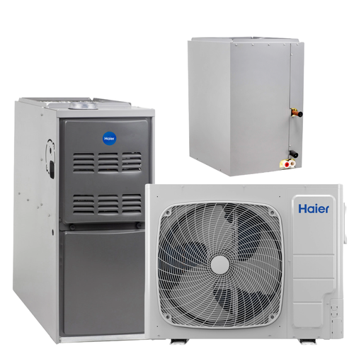 HAIER 5 Ton 18.0 SEER2 R-454B 80% AFUE 90K BTU Dual Fuel System (Horizontal Coil)