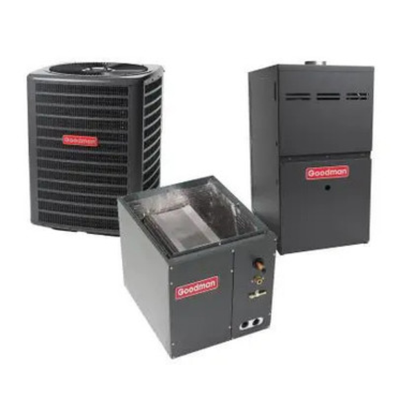 Goodman 1.5 Ton Heat Pump System 14.3 SEER2 with 40,000 BTU 80% AFUE Furnace - R-32 Goodman 1.5 Ton Heat Pump System 14.3 SEER2 with 40,000 BTU 80% AFUE Furnace - R-32