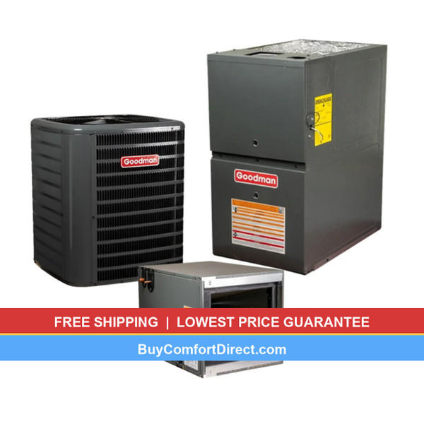 Goodman 3 Ton 17.2 SEER2 60,000 BTU 80% AFUE AC and Furnace System - Horizontal - GLXT7CA3610
