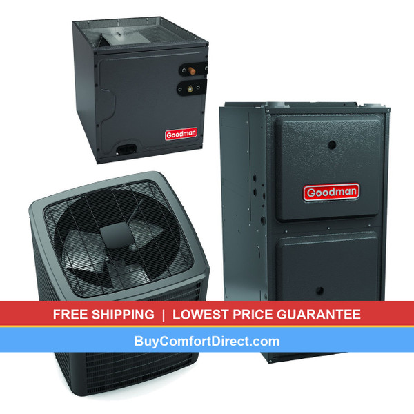 Goodman 5 Ton 17.2 SEER2 100,000 BTU 1% AFUE AC and Furnace System - Horizontal - GLXT7CA6010