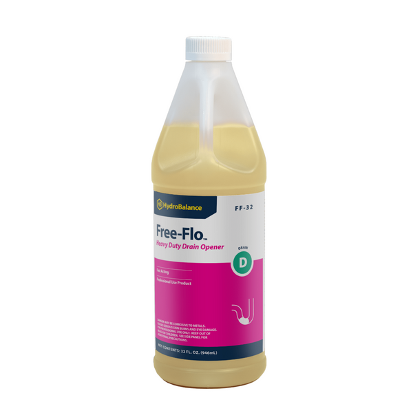HydroBalance Free-Flo Heavy Duty Drain Opener 1 Quart Bottle - FF-32