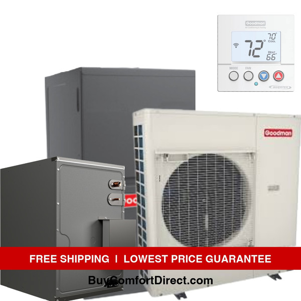 Goodman 2.5 Ton 16.2 SEER2 60,000 BTU 96% AFUE AC and Furnace System - Horizontal - GXV6SS3010