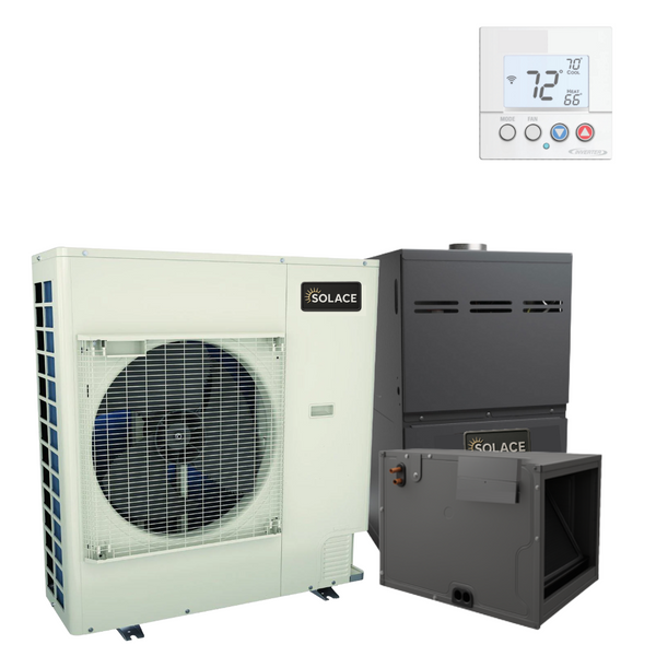 SOLACE 5 Ton 16.2 SEER2 R 32 80% AFUE 80,000 BTU Gas Furnace Air Conditioning System (Horizontal Coil)