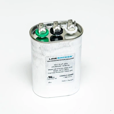Dual Run Capacitor 40/7.5 MFD 370/440V Round