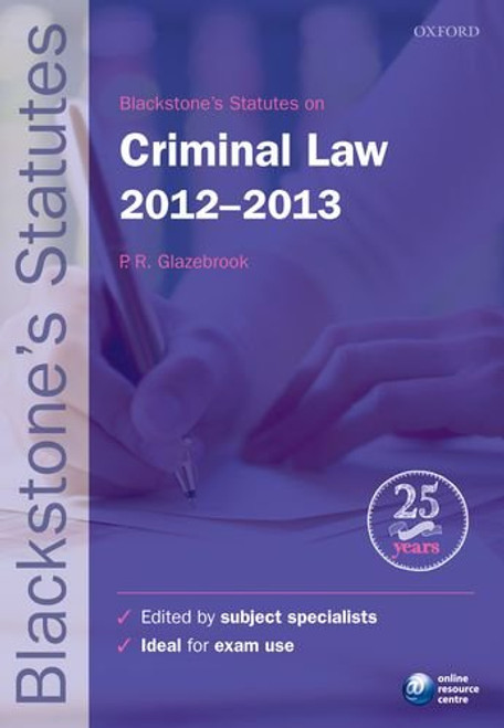 Blackstone's Statutes on Criminal Law 2012-2013