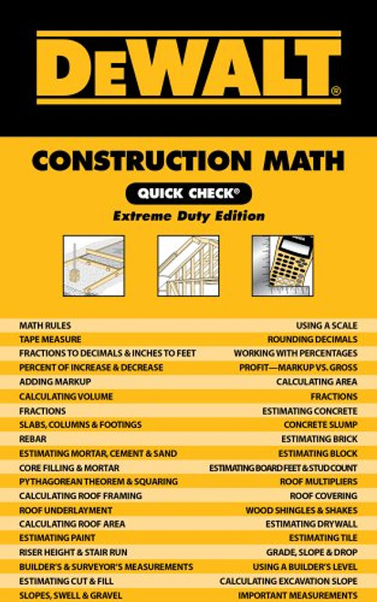 DEWALT Construction Math Quick Check: Extreme Duty Edition (DEWALT Series)
