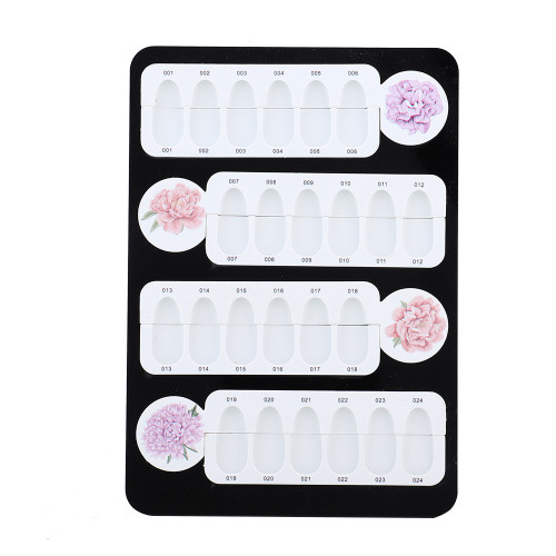 24 Grids Nail Gel Polish Color Card Magnet Adsorption Detachable Nail Tips Display Board