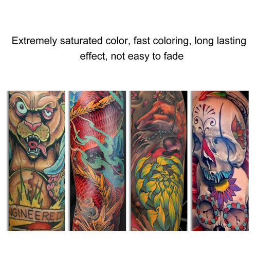 30ml Tattoo Inks 7 Colors Natural Plant Tatto Pigment Inks Set for Body Eyebrow Eyeliner Lip Tattoo Art Kit Makeup Non-toxic Tattoo Supplies