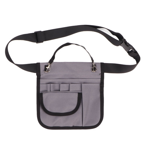 Nurse Fanny Pack Multi Compartment 600D Oxford Cloth Waterproof Medical Gear Pocket Belt Bag with Tape Holder Grey