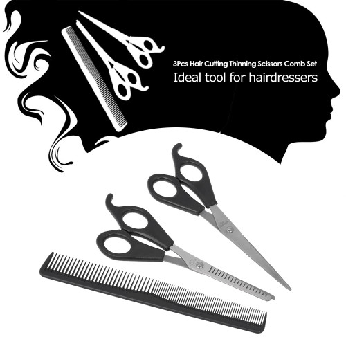 3Pcs/set Hair Cutting Thinning Scissors Set Hair Scissors Hair Comb Set Professional Hairdressing Shears With Hair Comb
