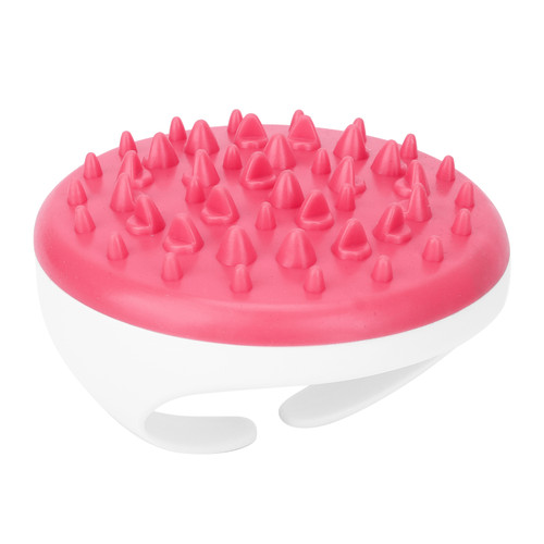 Bath Shower Beauty Brush Soft Silicone Meridian Massage Hair Scalp Brush for Arm Waist LegRose Red