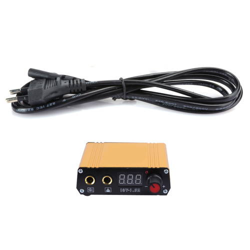 Professional Mini Tattoo Machine Power Supply Tattoo Power Supply LCD Display Gold