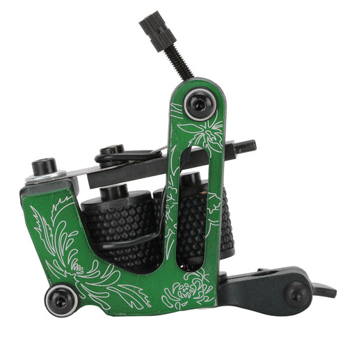 Coil Tattoo Machine Chrysanthemum Pattern Liner Shader Tattoo Gun for Beginner Tattooist22010‑1Green