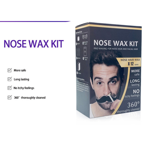 Nose Hair Removal Wax Kit Wax Beans Applicators Sticks Mustache Stickers Measuring Cup Paper Cups for Removing Nose Eyebrow Hair
